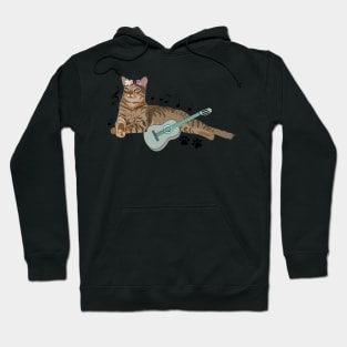 Cat Play Guitar Hoodie